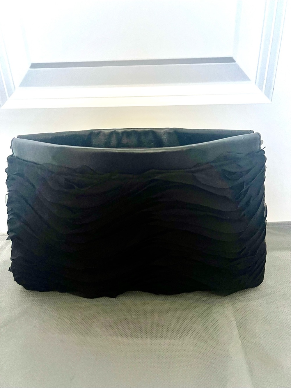 Express Dressy Black Ruffle Clutch - Picture 5 of 13